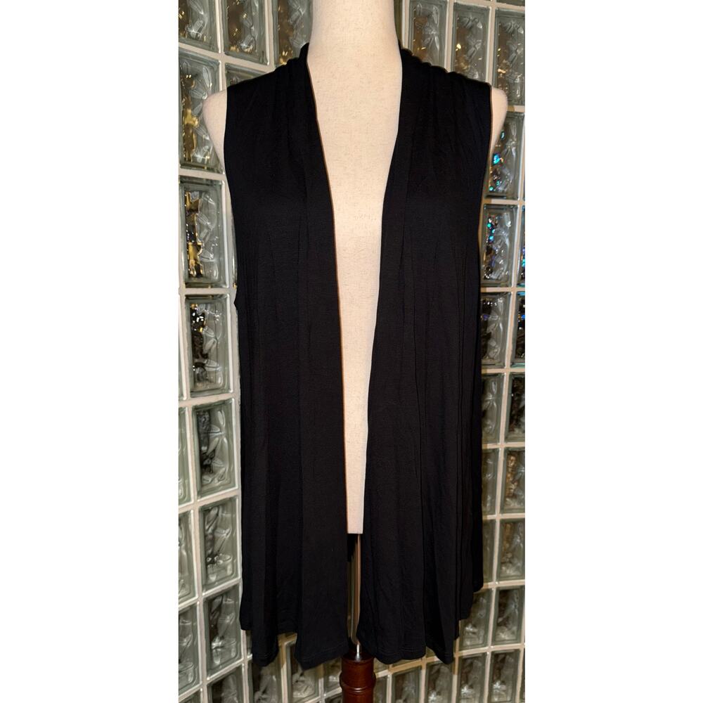 Renee C. sleeveless cardigan vest - black - size XL - OA8